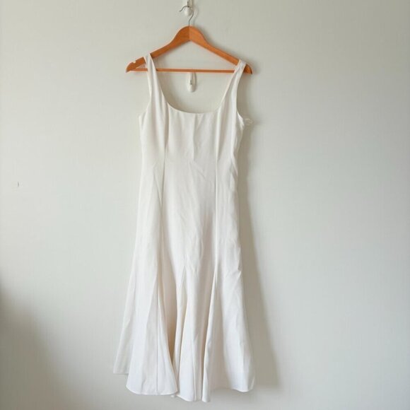 Zara Sleeveless Square Neck Flared Skirt Long Dress NWT White Size Small - Picture 7 of 12